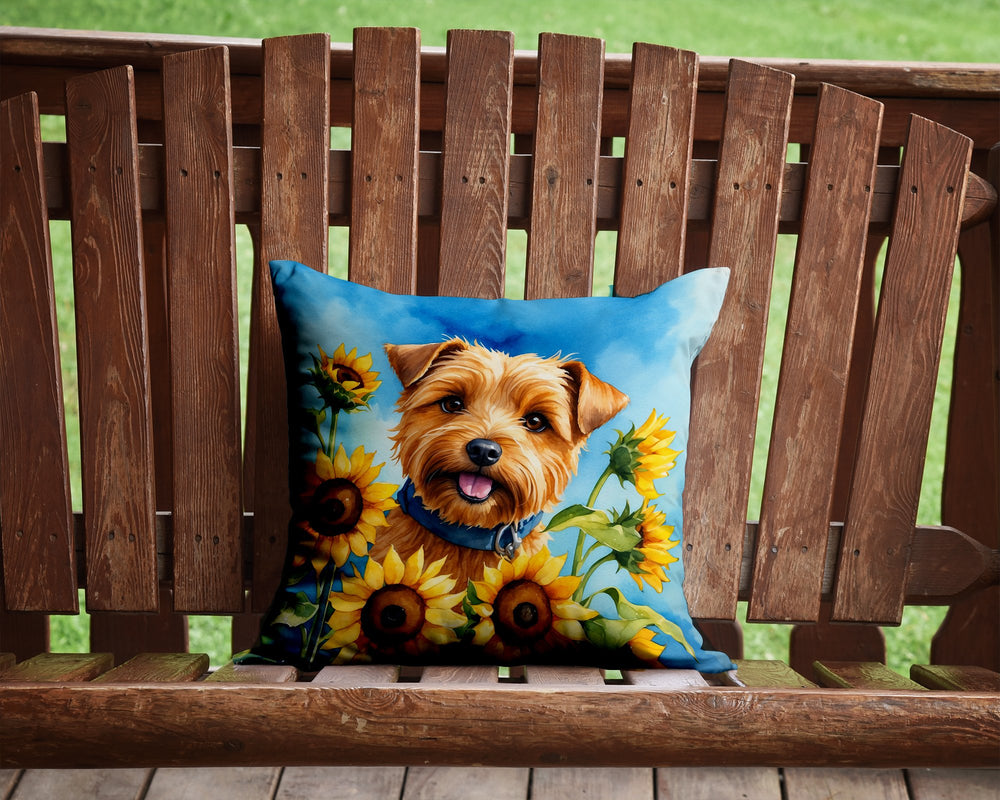 Norfolk Terrier in Sunflowers Throw Pillow Image 2