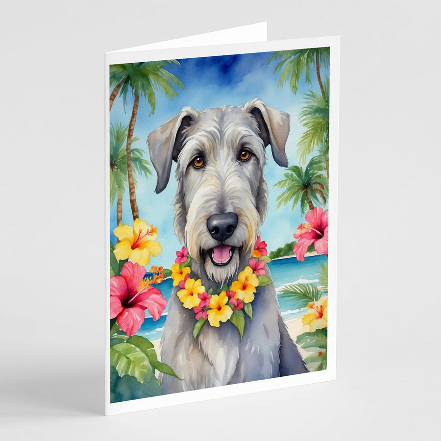 Irish Wolfhound Luau Greeting Cards Pack of 8 Image 1