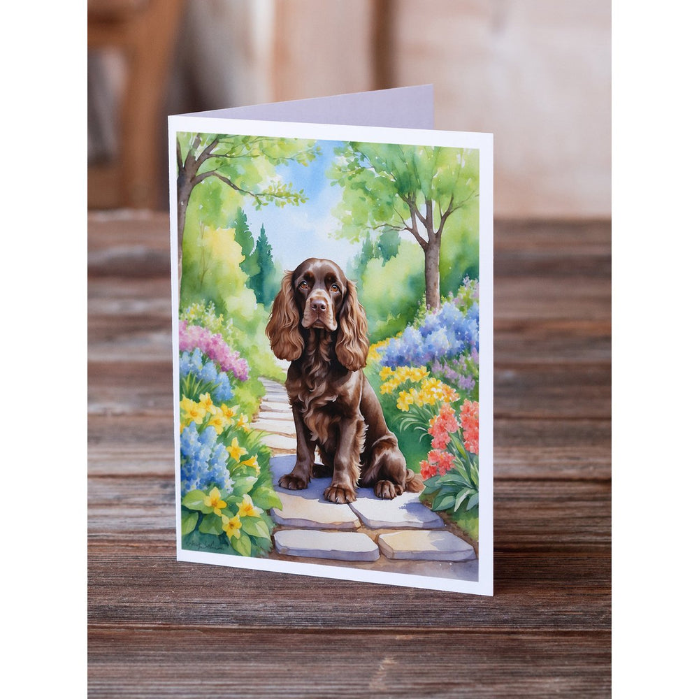 Cocker Spaniel Spring Path Greeting Cards Pack of 8 Image 2