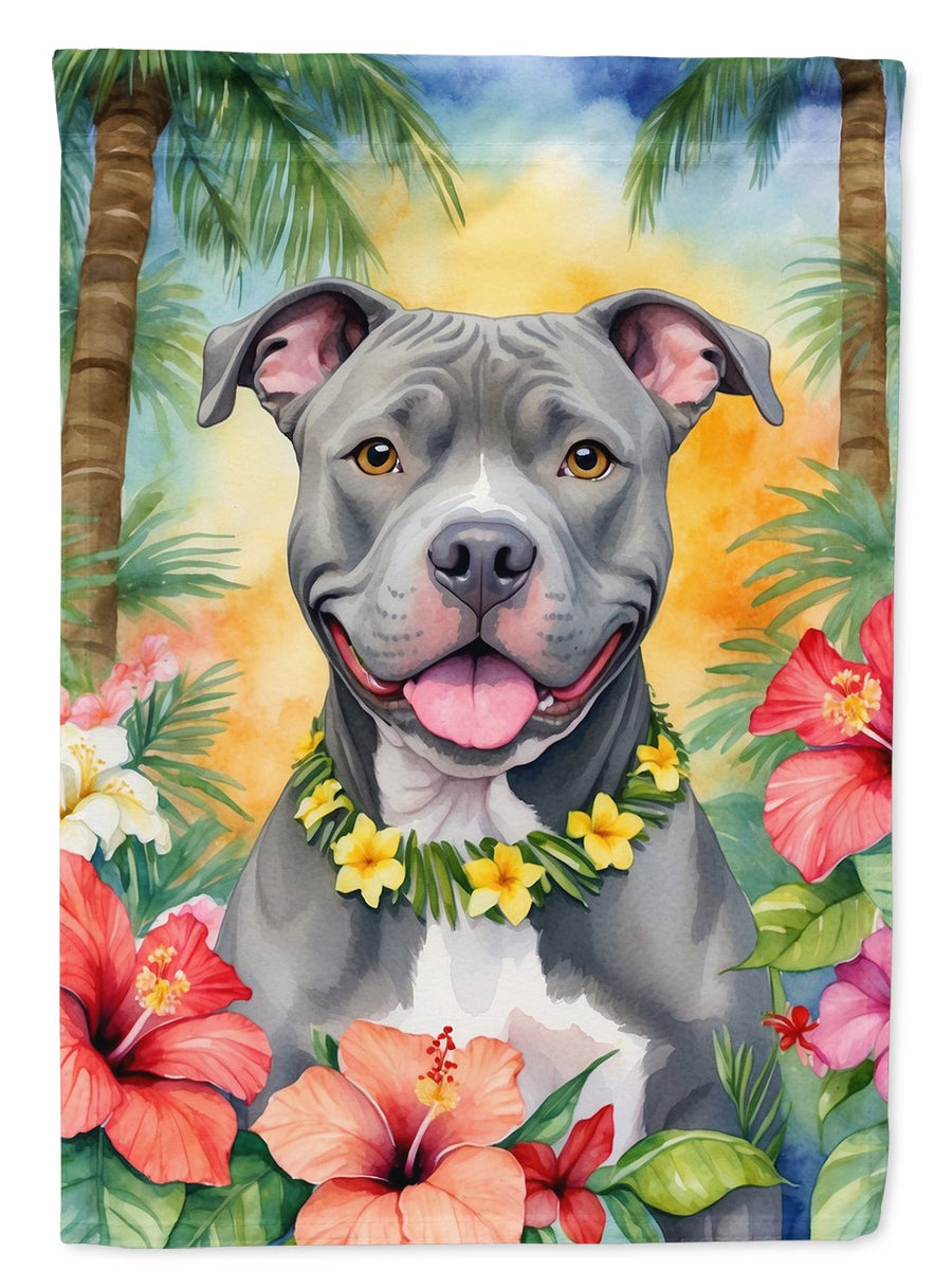 Pit Bull Terrier Luau Garden Flag Image 1