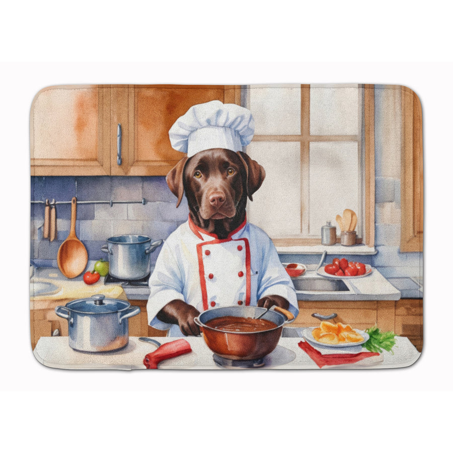 Chocolate Labrador Retriever The Chef Memory Foam Kitchen Mat Image 1