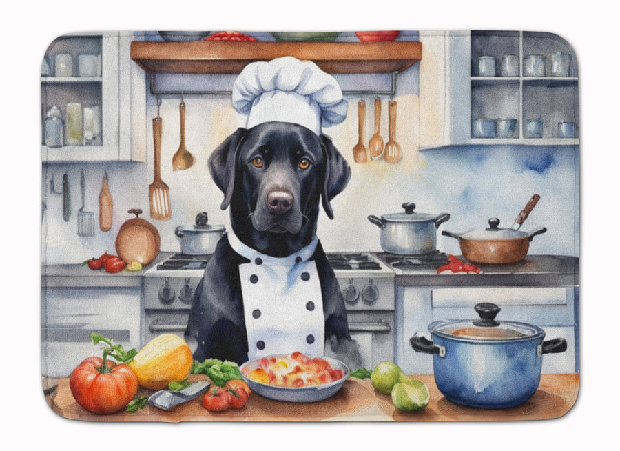 Black Labrador Retriever The Chef Memory Foam Kitchen Mat Image 1