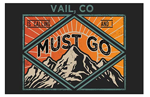 Vail Colorado 9X6-Inch Souvenir Wood Sign With Frame Must Go Design Image 1