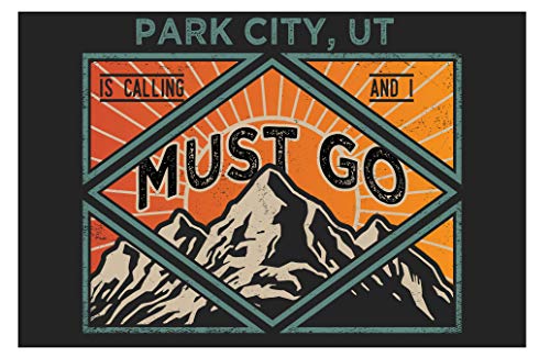 Park City Utah 9X6-Inch Souvenir Wood Sign With Frame Must Go Design Image 1