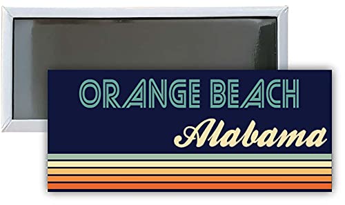 Orange Beach Alabama Souvenir 4.75x2-Inch Rectangle Fridge Magnet Retro Design Image 1