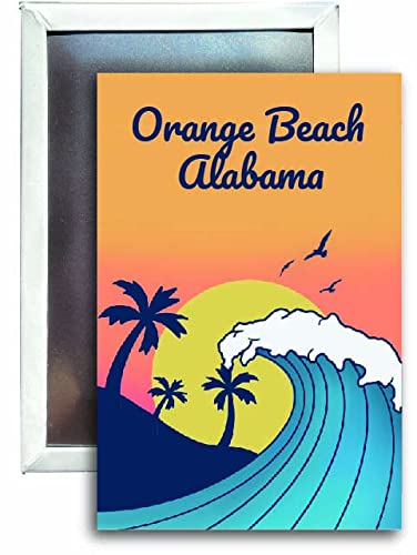 Orange Beach Alabama Souvenir 2x3 Fridge Magnet Wave Design Image 1