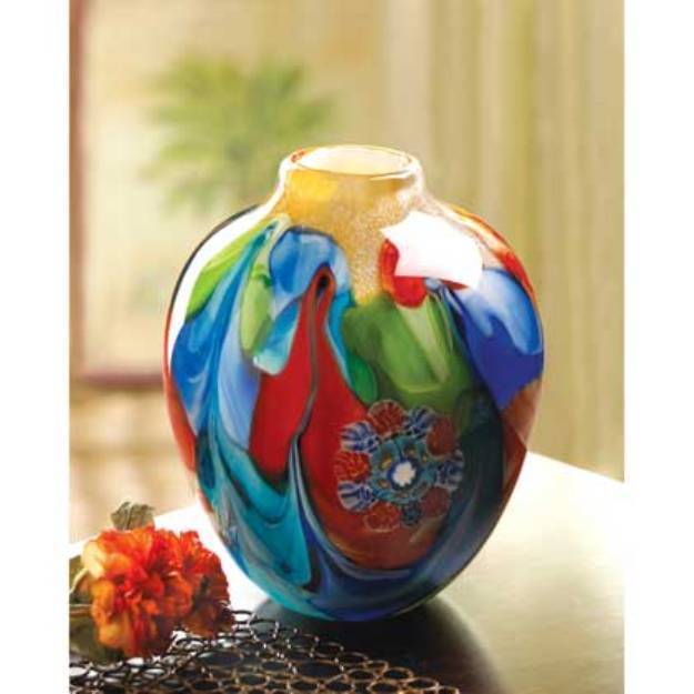 Floral Fantasia Art Glass Vase Image 1