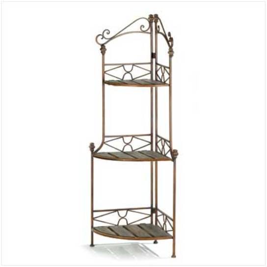 Rustic Corner Bakers Rack Image 1