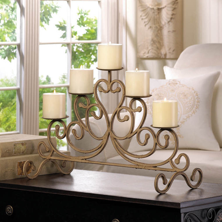 Antiqued Iron 5-candle Stand Image 1