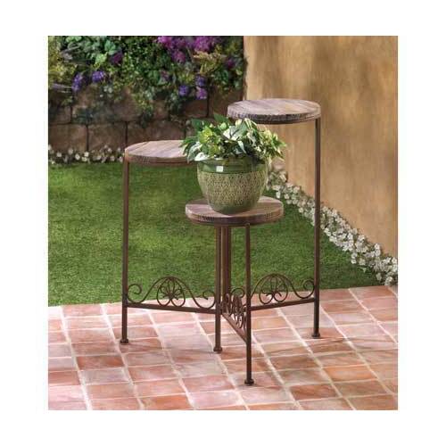 Rustic Triple Planter Stand Image 1