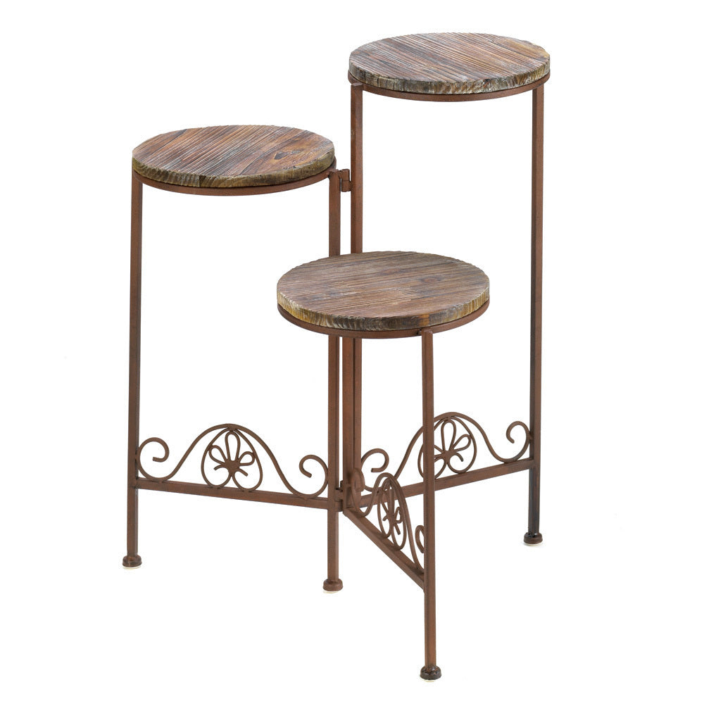 Rustic Triple Planter Stand Image 2