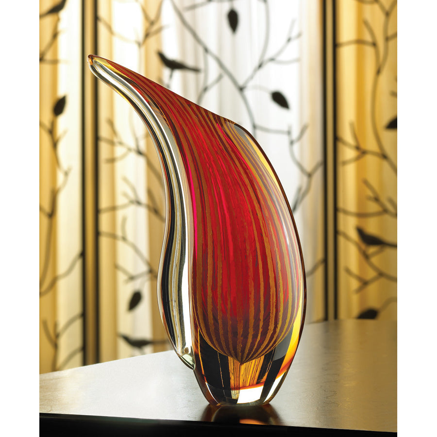 Crimson Sunset Art Glass Vase Image 1