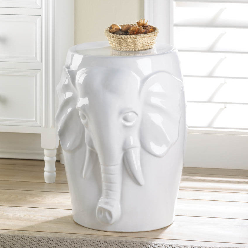 Elephant Ceramic Decorative Stool Image 1