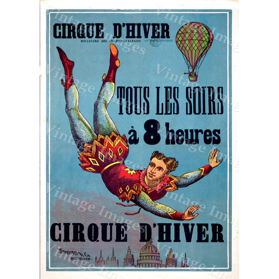 Vintage French Cirque d Hiver (Winter Circus) paris france Poster Fine Art Print Giclee home Image 1