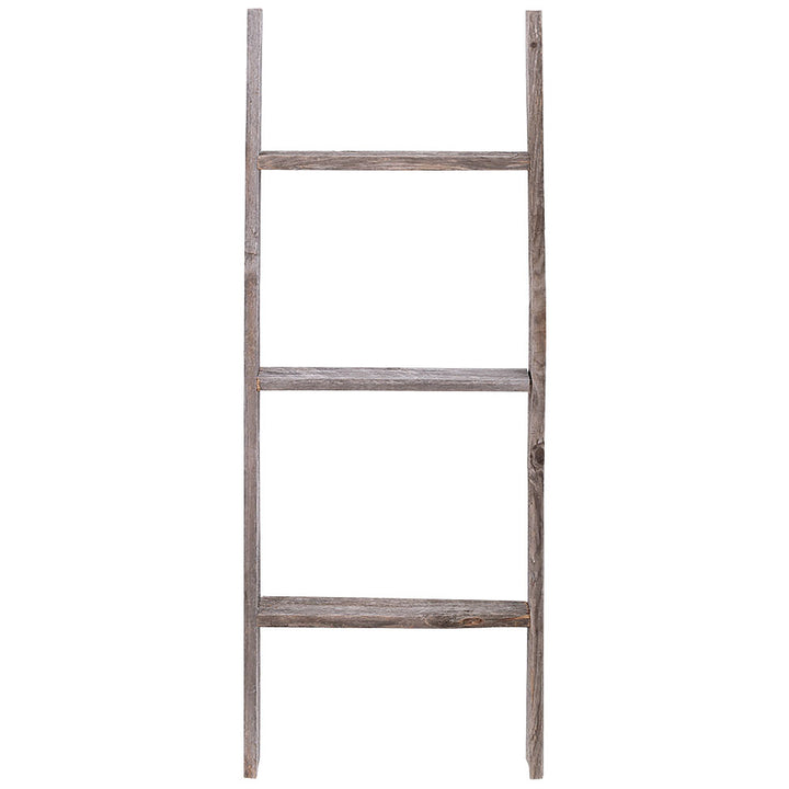 3-Ft Decorative Rustic Reclaimed Barn Wood Ladder Image 1