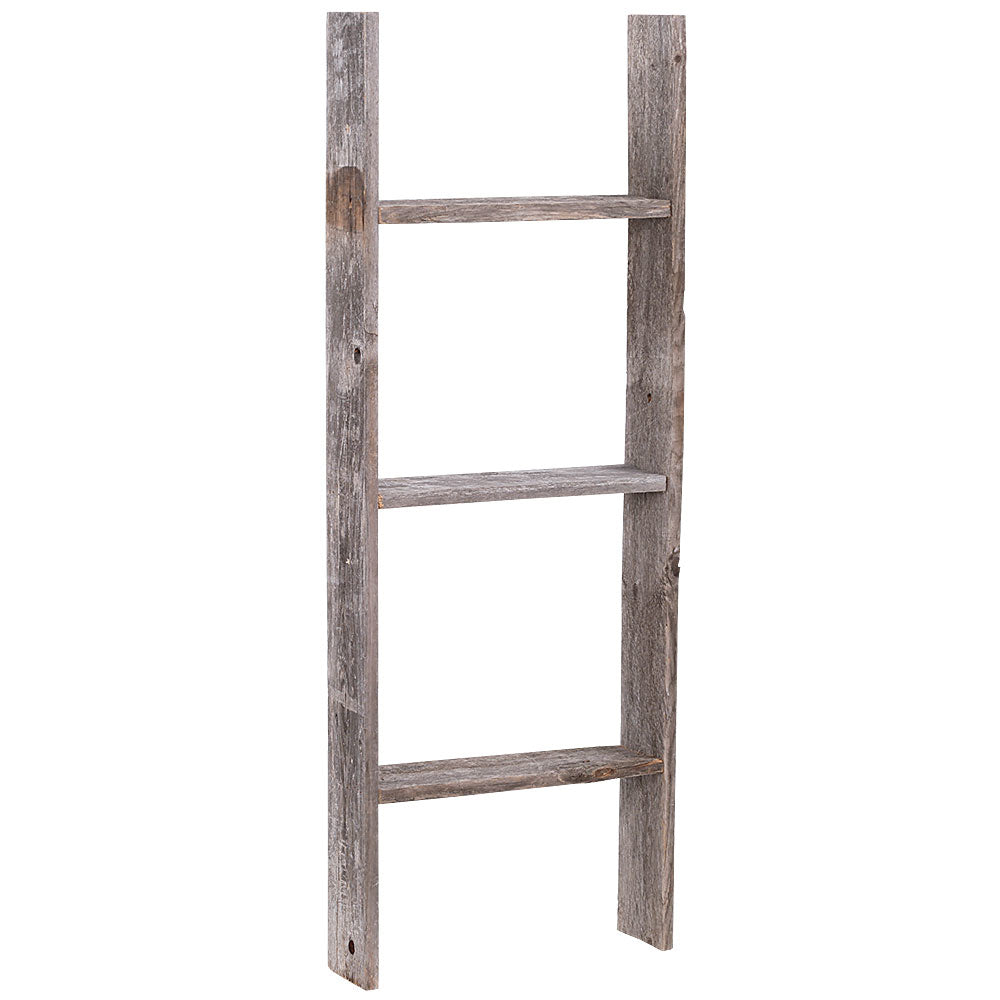3 Foot Rustic Reclaimed Barn Wood Decorative Ladder Image 2