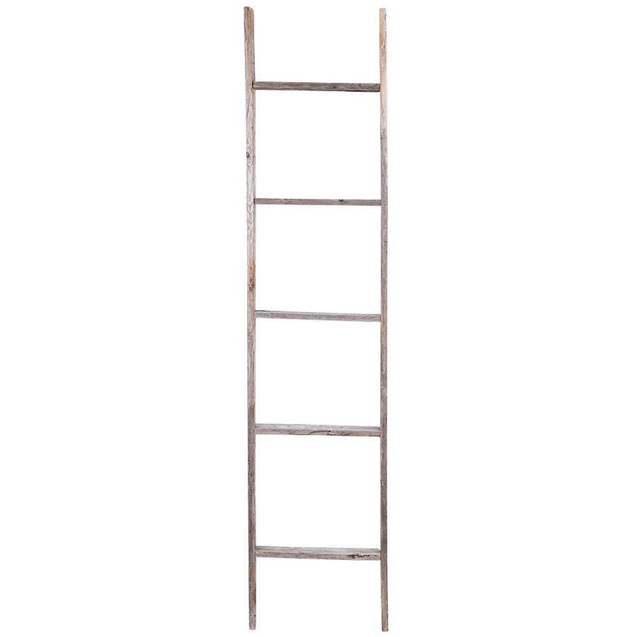 5 Foot Rustic Reclaimed Barn Wood Decorative Ladder Image 1