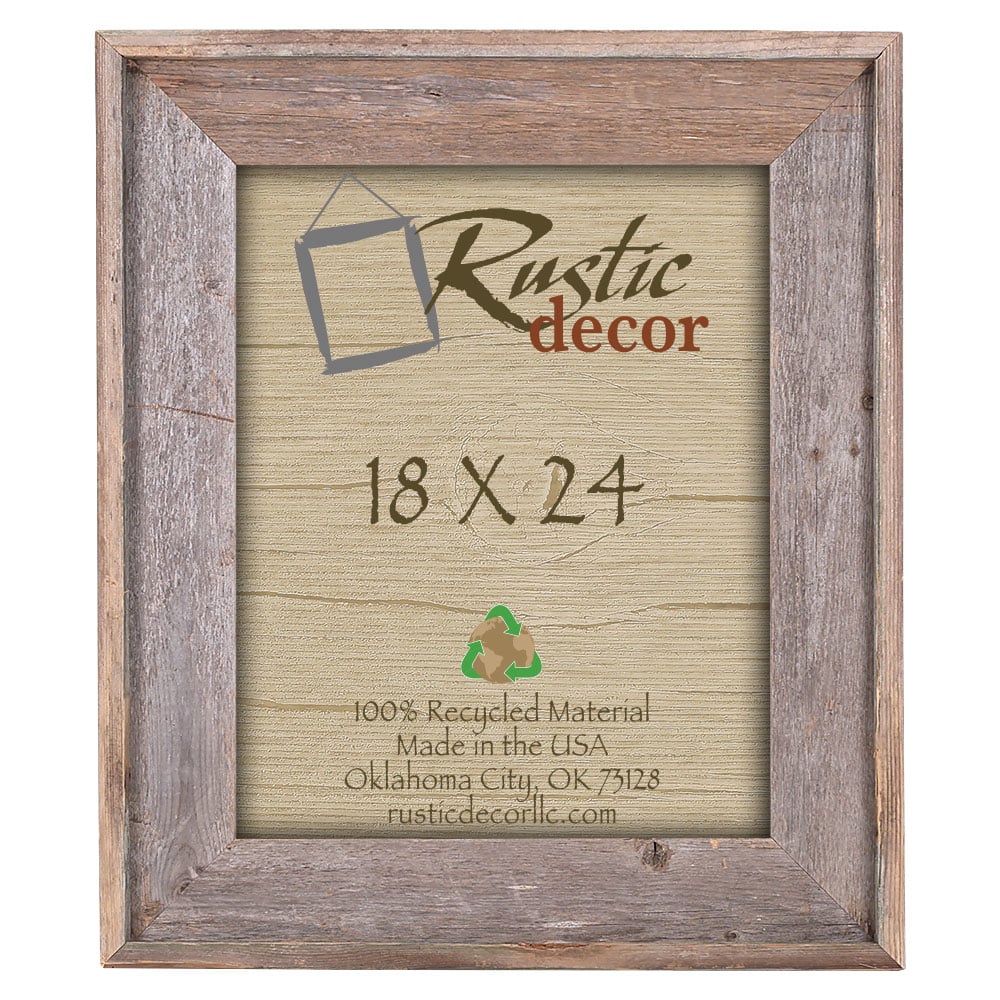 Rustic Reclaimed Barn Wood 18x24 Premium (4" wide) Wall Frame Image 1