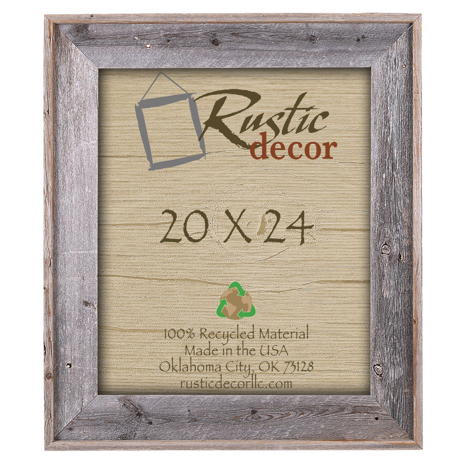 20x24 Premium (4") Rustic Reclaimed Barn Wood Wall Frame Image 1