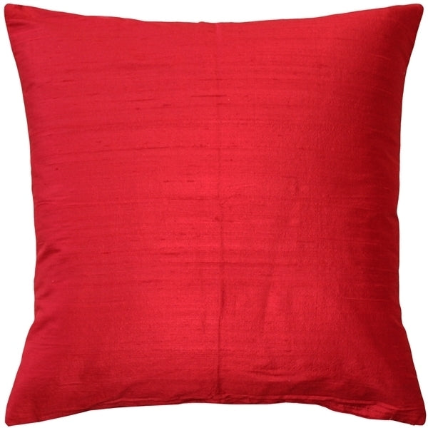 Pillow Decor - Sankara Red Silk Throw Pillow 18x18 Image 1