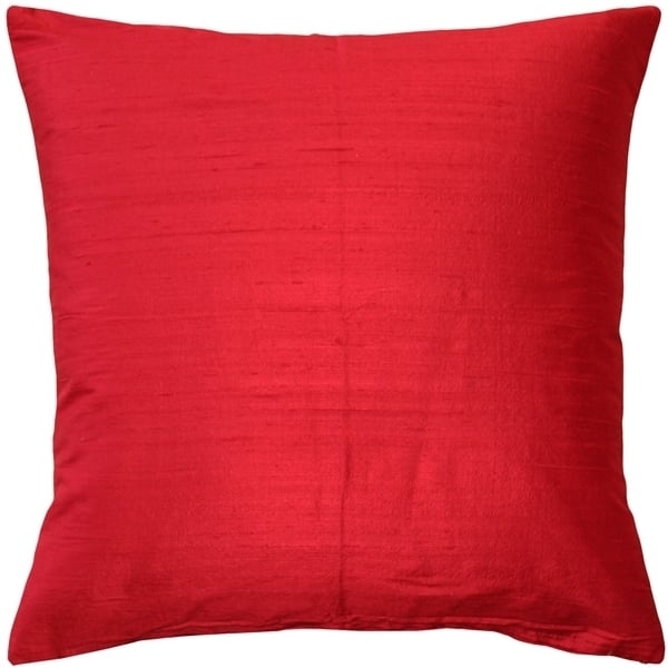 Pillow Decor - Sankara Red Silk Throw Pillow 16x16 Image 1