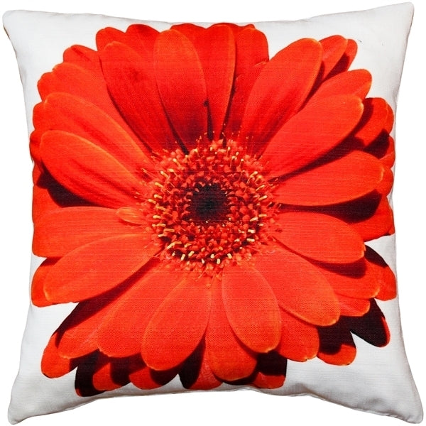 Pillow Decor - Bold Daisy Flower Red Throw Pillow 20X20 Image 1