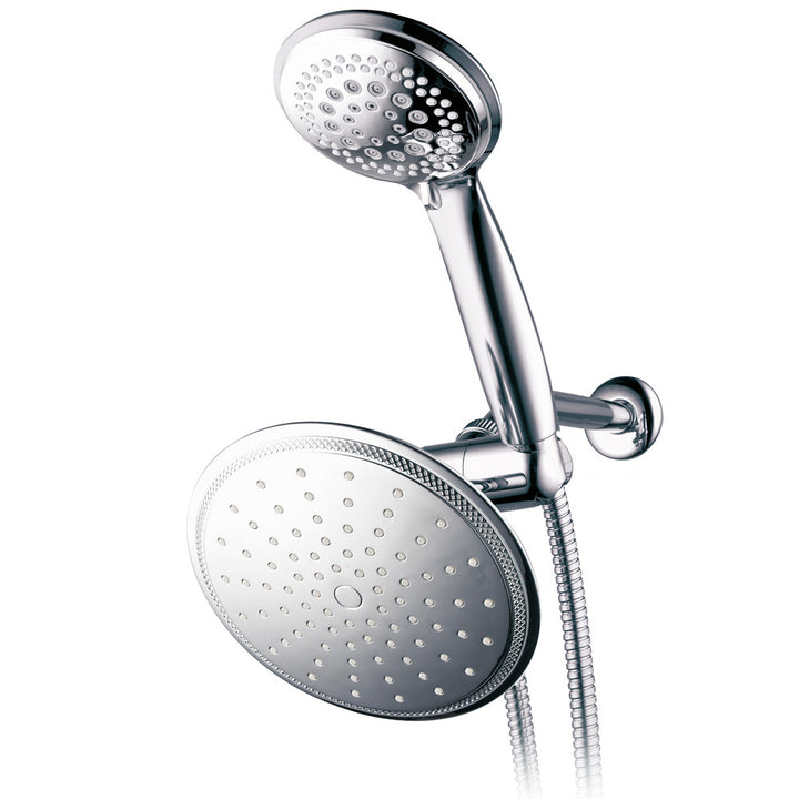 DreamSpa Shower Combo Chrome Rainfall Handheld Shower 7 Settings Lifetime Image 1