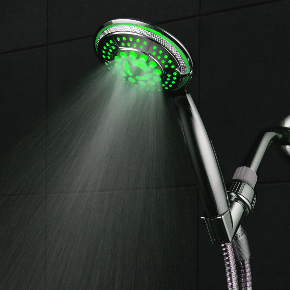 DreamSpa Chrome LED Handheld Shower 5 Settings Color Changing Water Temp 1481 Image 2