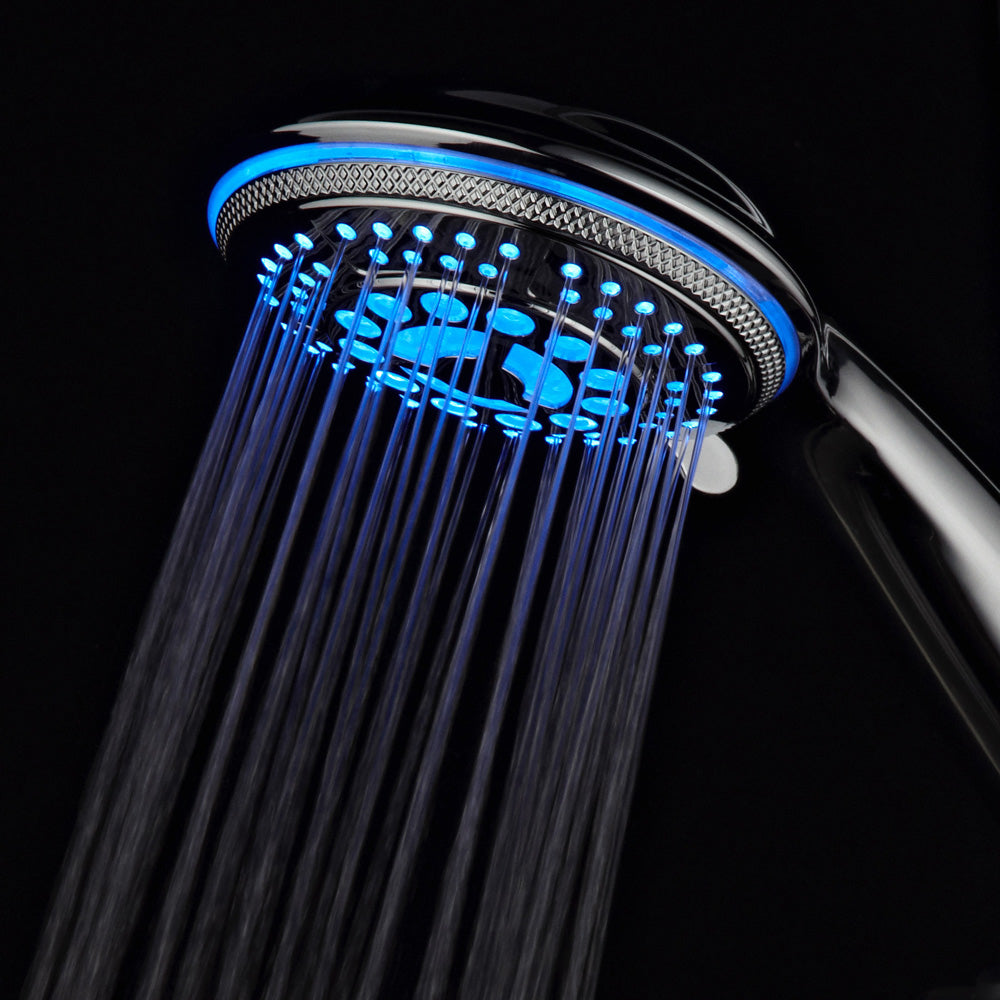 DreamSpa Chrome LED Handheld Shower 5 Settings Color Changing Water Temp 1481 Image 5