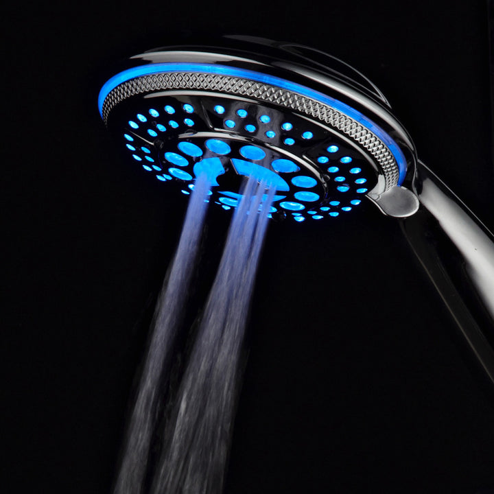 DreamSpa Chrome LED Handheld Shower 5 Settings Color Changing Water Temp 1481 Image 6