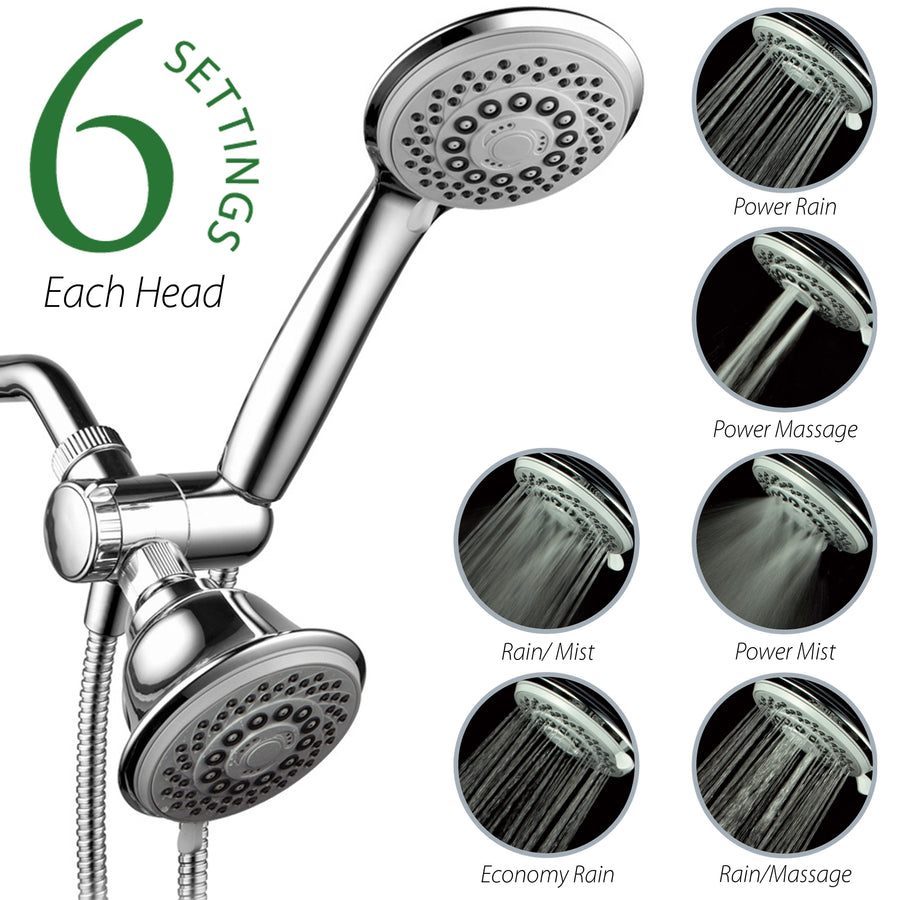 HotelSpa 30 Setting Spiral Flo 3 Way Shower Combo Handheld Shower Head Image 1