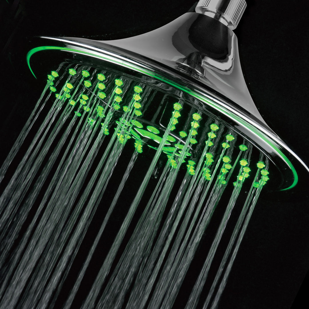 Dreamspa Ultra Luxury 8 Inch LED Rainfall Shower Head 5 Settings Chrome 1486 Image 2