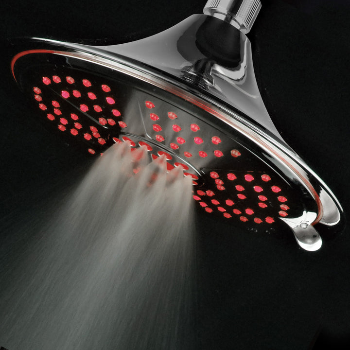 Dreamspa Ultra Luxury 8 Inch LED Rainfall Shower Head 5 Settings Chrome 1486 Image 3