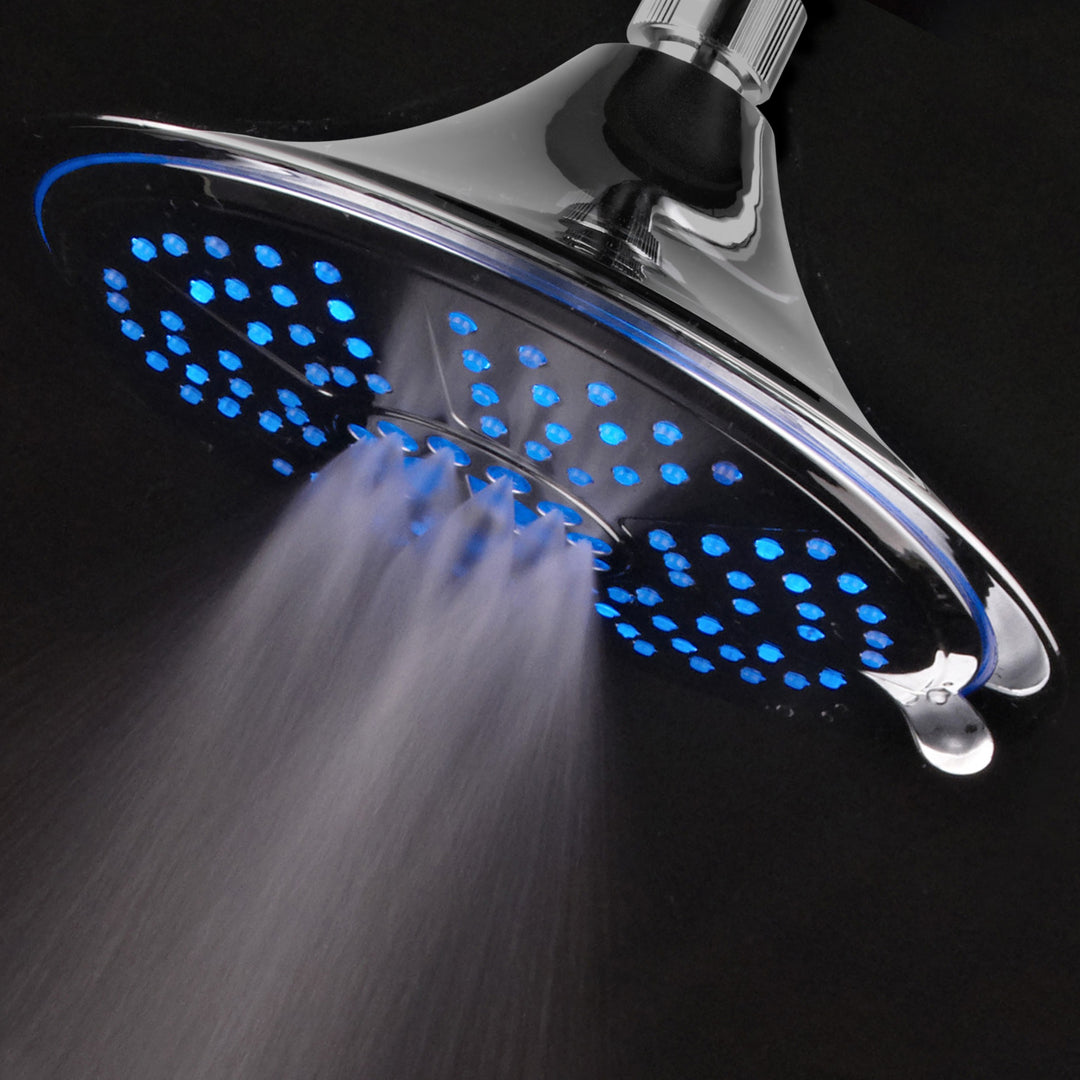 Dreamspa Ultra Luxury 8 Inch LED Rainfall Shower Head 5 Settings Chrome 1486 Image 4