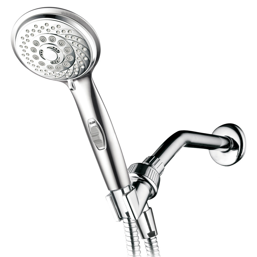 HotelSpa 7 Setting Handheld Shower Chrome 4-Inch Face with Pause Switch 1450 Image 2