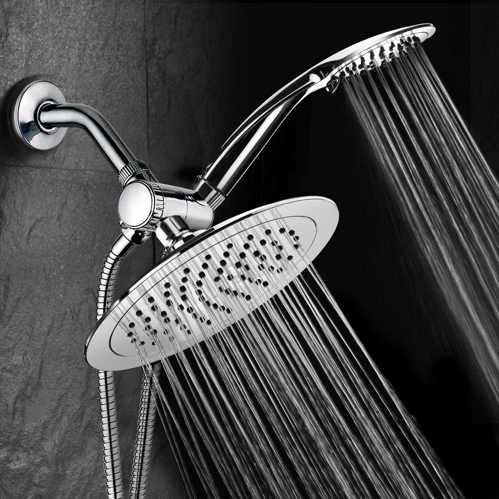 Razor Slimline 8 Inch Rainfall Shower Head Combo 3 Way Chrome Handheld 1442 Image 2