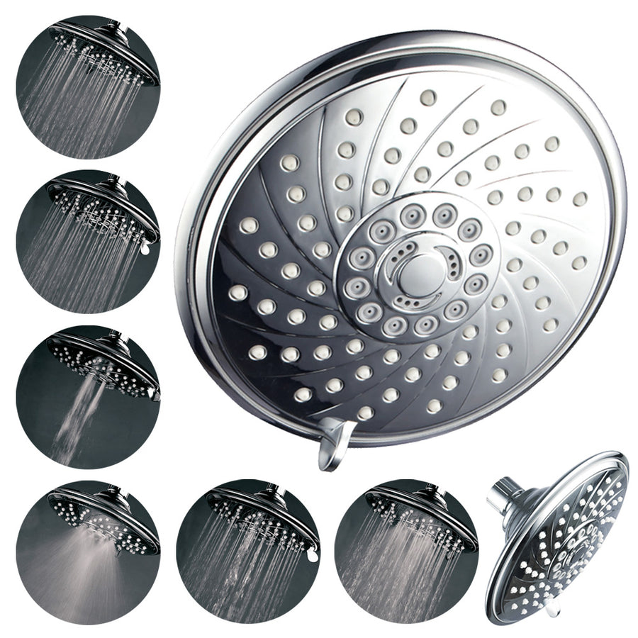 HotelSpa Luxury 6 Setting 6 Inch Chrome Rainfall Shower Head Model 1404 Image 1