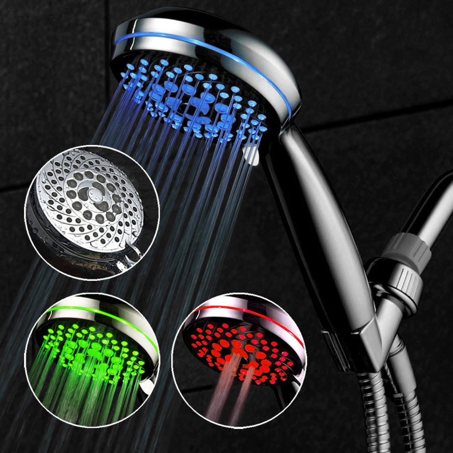 HotelSpa 7 Setting Chrome LED Hand Shower with 7 Colors Image 1