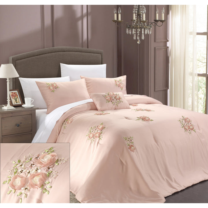 Chic Home Rossie 5-piece Comforter Set, Shams, Bed skirt and Decorative Pillow Included Image 2