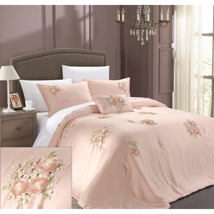 Chic Home Rossie 5-piece Comforter Set, Shams, Bed skirt and Decorative Pillow Included Image 1