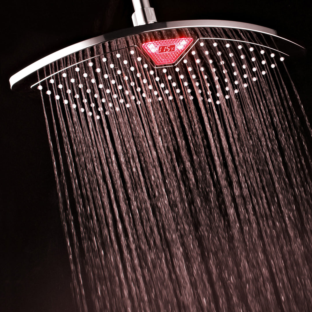 DreamSpa 12 inch Rainfall Shower Head with LED/LCD Temperature Display and Color Change Image 4