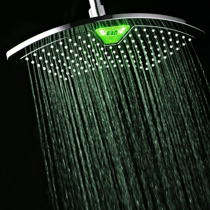 DreamSpa 12 inch Rainfall Shower Head with LED/LCD Temperature Display and Color Change Image 5