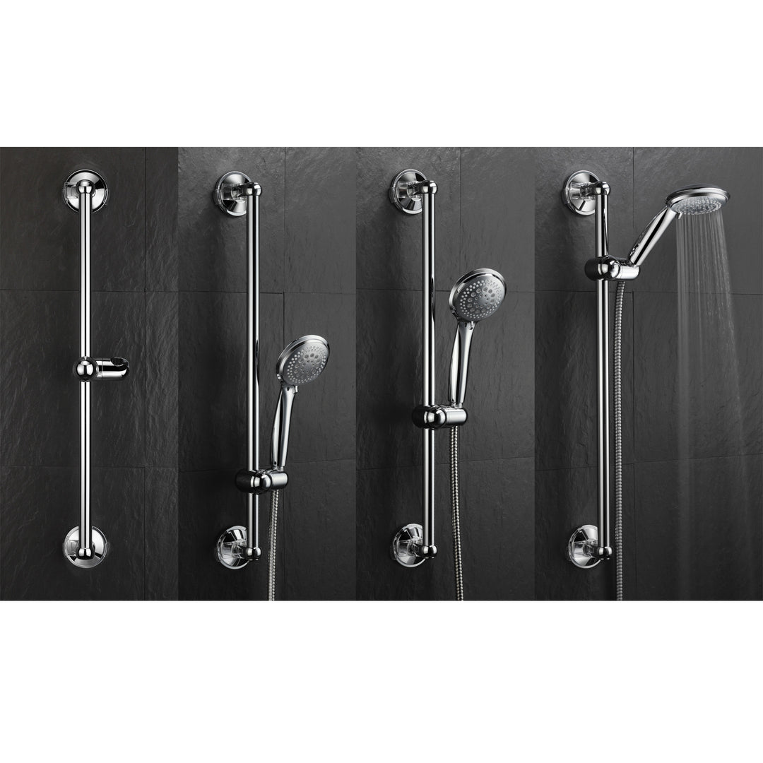 HotelSpa Insta Mount Stainless Steel Height/Angle Adjustable Shower Slide Bar Image 2