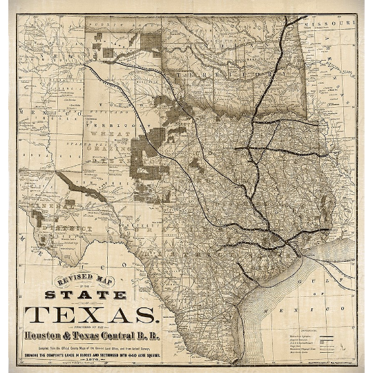 1876 Old Texas Map Vintage Historical Wall map Antique Restoration Hardware Style Map Texas state Map Texas Map Texas Image 1