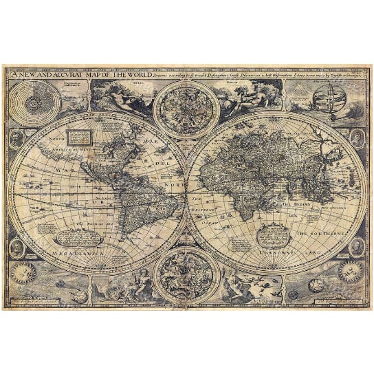 World Map Historic Old World Map 1626 Old Antique Restoration Hardware Style World Map Fine Art Print Large Old world Image 1