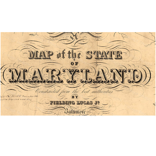 Map of Maryland Old Maryland Map, Maryland, Vintage Map, 1841 Restoration Hardware Style Maryland Wall art Maryland Map Image 1