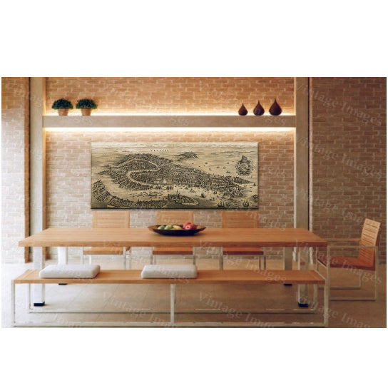 Old Venice Map, Antique 1641 Venice map Restoration Hardware Style Old Map of Venice wall Map up to 43" x 90" Antique Image 3