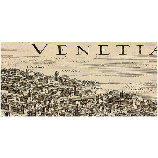 Old Venice Map, Antique 1641 Venice map Restoration Hardware Style Old Map of Venice wall Map up to 43" x 90" Antique Image 4
