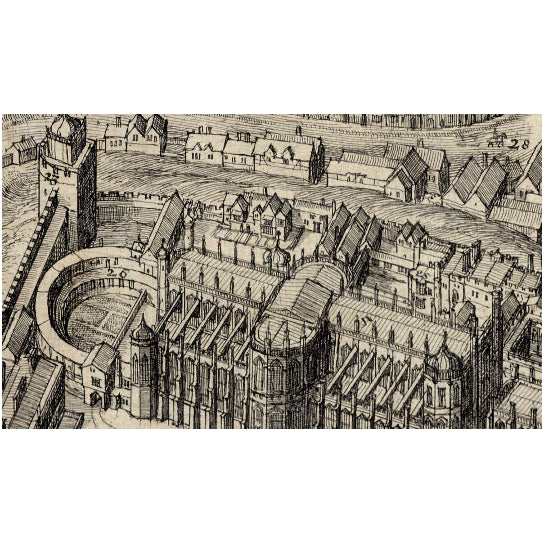 1658 Historic birds-eye view of Windsor Castle Antique Restoration Hardware Style wall Map Big sizes up to 42" x 72" Image 3