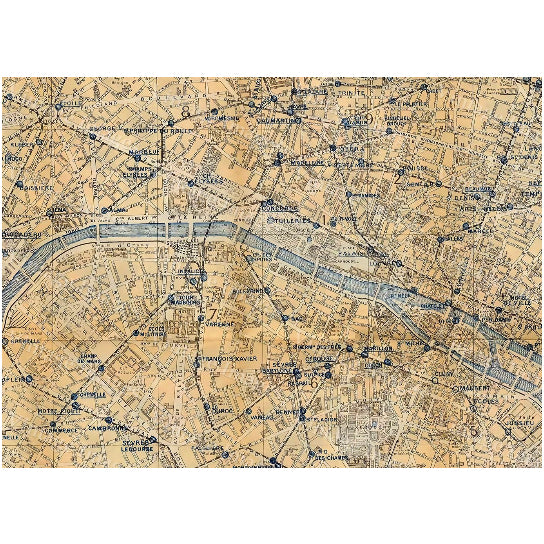 Old Paris Map Vintage City Map of Paris 1928 Paris France restoration hardware style Paris Map Fine art Print  largest Image 2